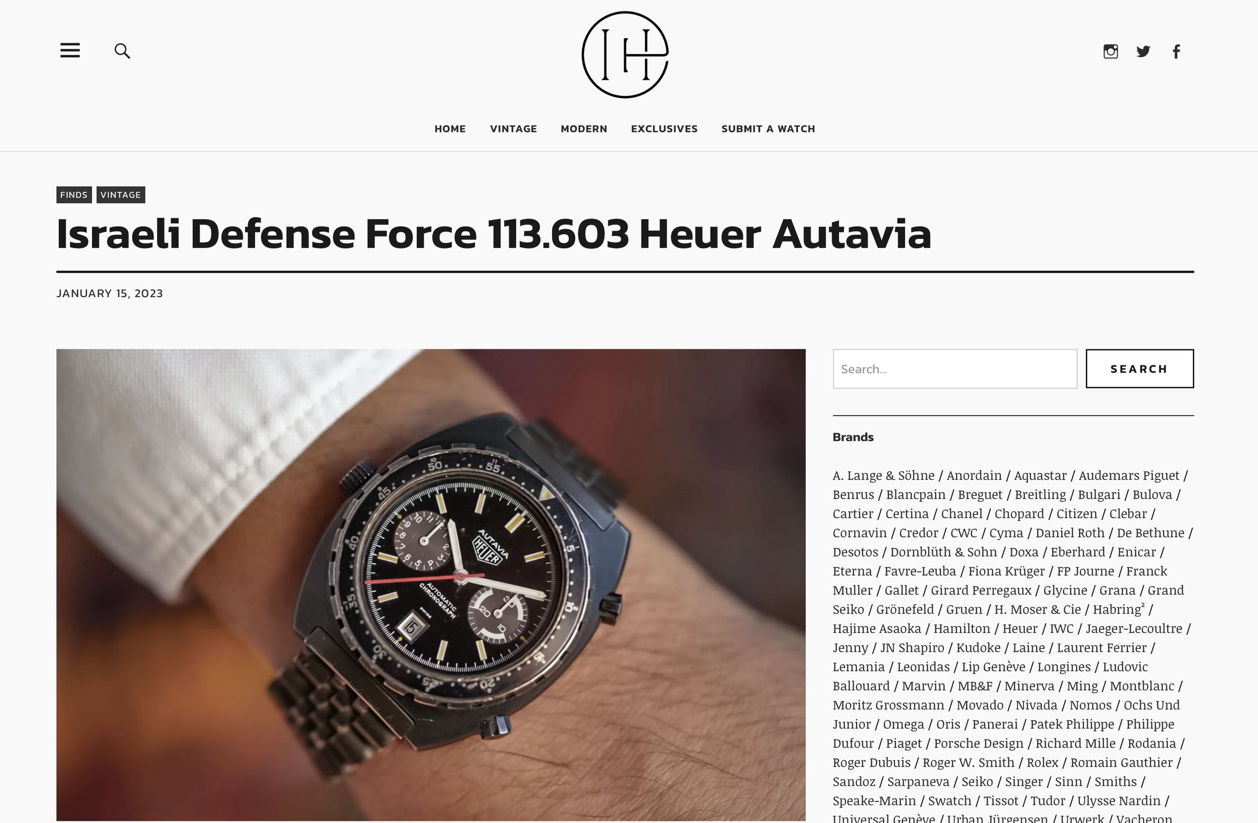 Hairspring: Wind VIntage's IDF Heuer Autavia Ref. 113.603 — Wind